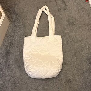 Quilted Cream Tote Bag